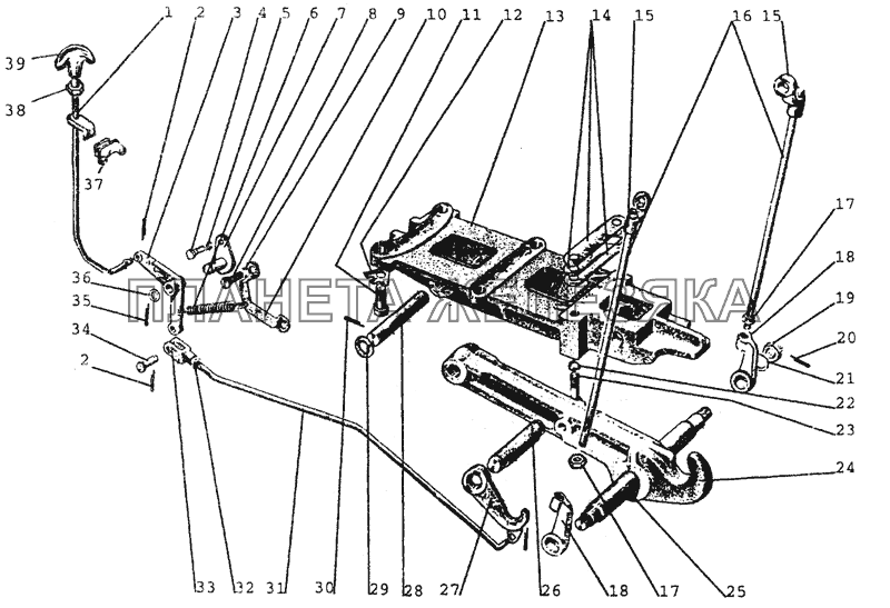 2807 Крюк прицепной гидрофицированный МТЗ-80 (2002)